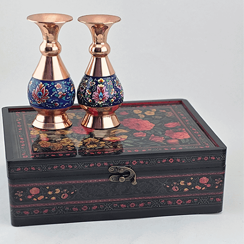 گلدان صراحی مس و پرداز