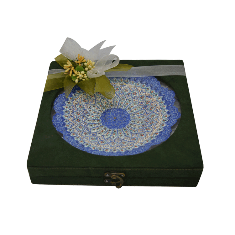 بشقاب مینا کاری صنایع دستی هنرمندان آپادانا