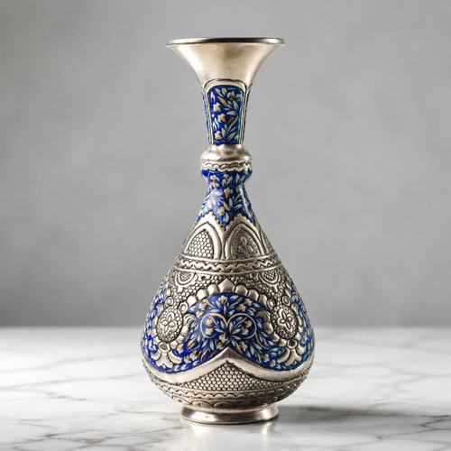 گلدان آب نقره و قلم زنی